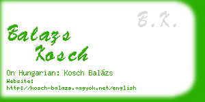 balazs kosch business card